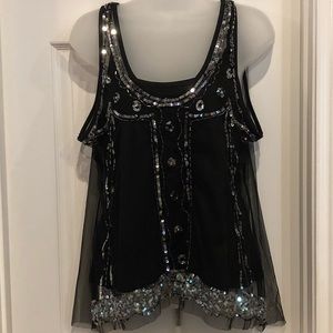 Black Top w/Iridescent Sequins
